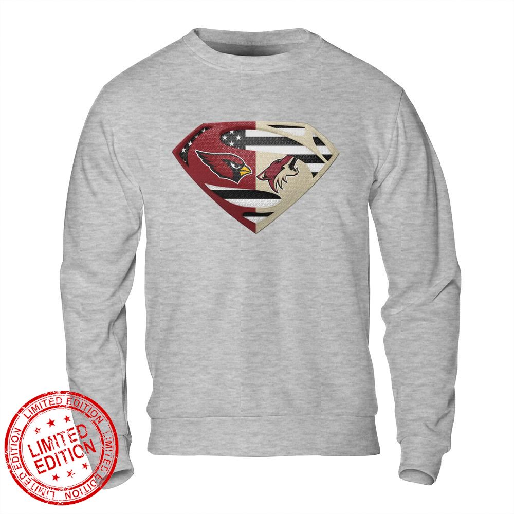 Arizona Cardinals Coyotes Superman Logo Us Flag Shirt