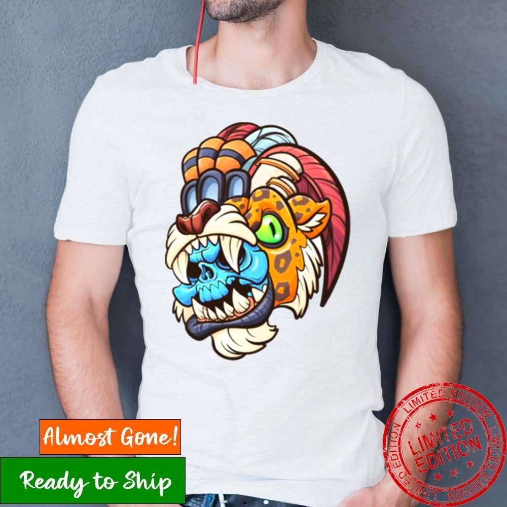 Aztec Illustrations Donkey Kong Jaguar Skull Warrior Shirt Aztec Illustrations Donkey Kong Jaguar Skull Warrior Shirt