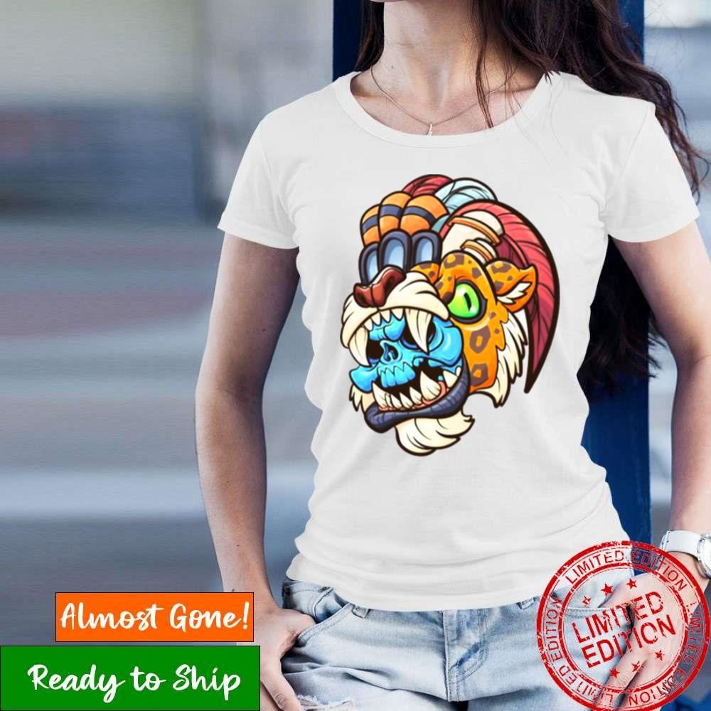 Aztec Illustrations Donkey Kong Jaguar Skull Warrior Shirt
