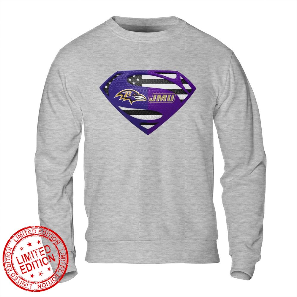 Baltimore Ravens Jmu Superman Logo Us Flag Shirt