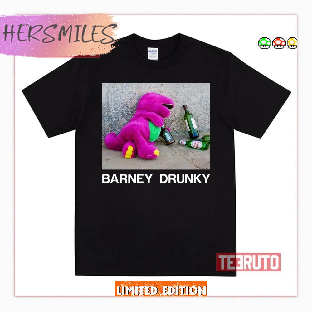 Barney Drunky Wine Bottle The Dinosaur Shirt