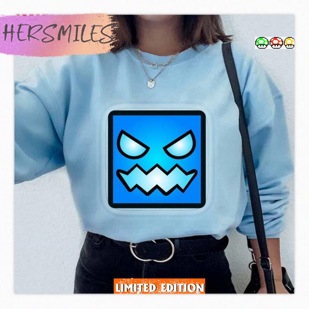 Blue Face Geometry Dash T-Shirt