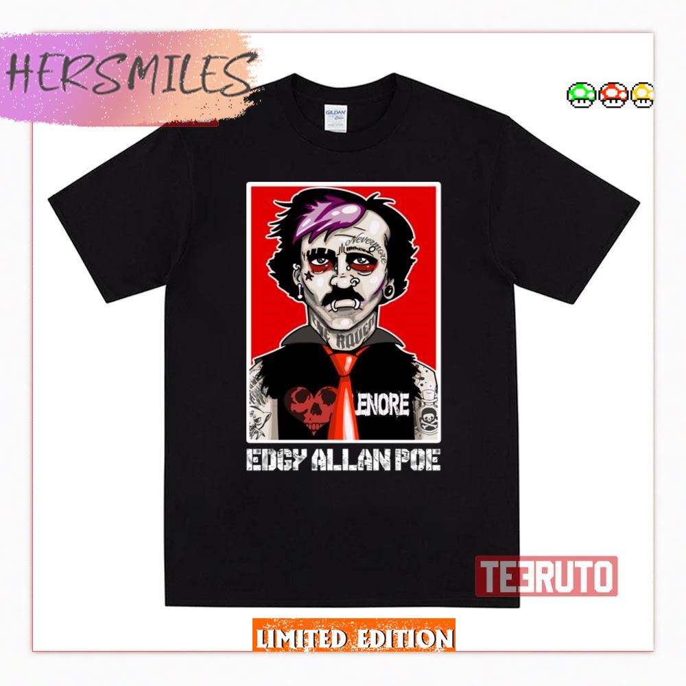 Bruised Face Edgy Emo Allen Poe Shirt