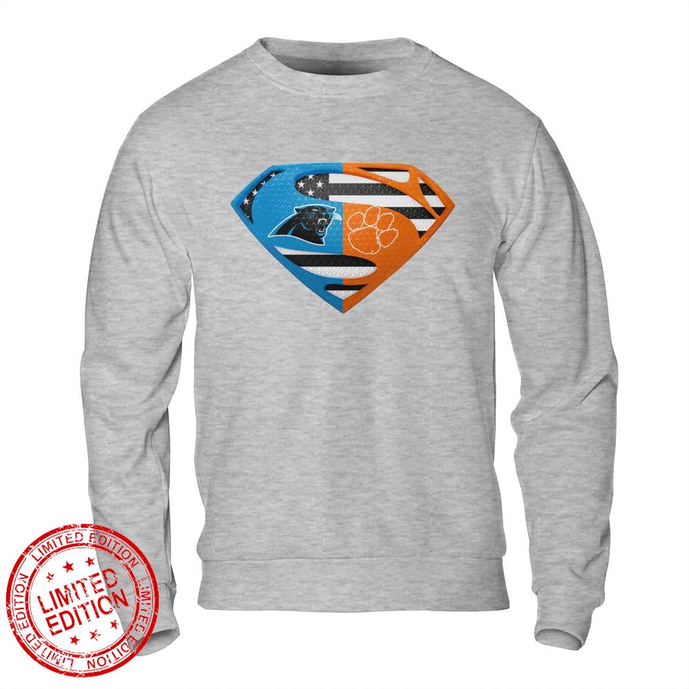 Carolina Panthers Clemson Cleveland Tigers Superman Logo Us Flag Shirt