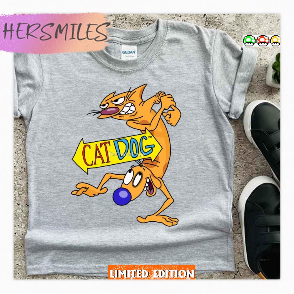 Cat Daawwwgg Catdog Funny Cartoon T-Shirt