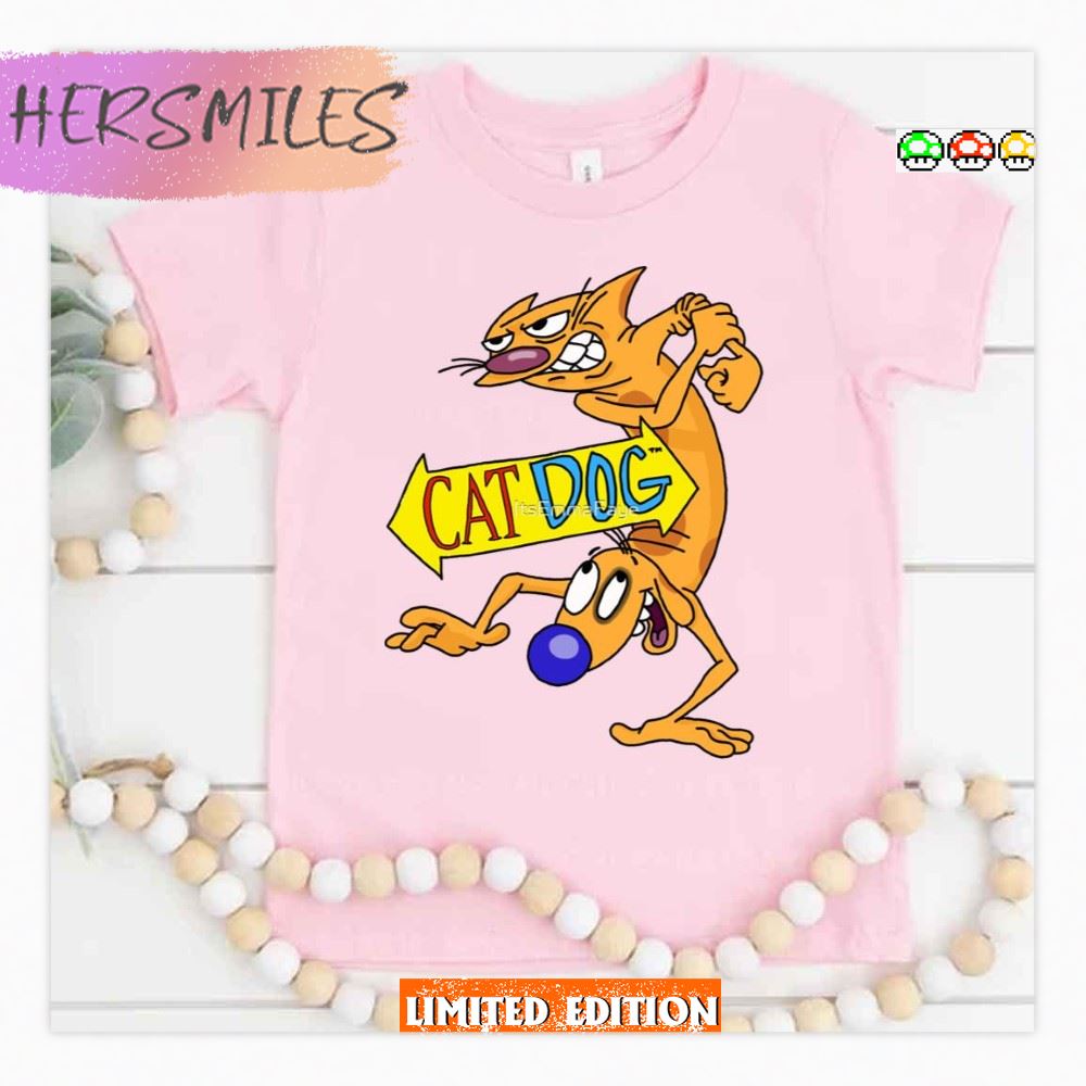 Cat Daawwwgg Catdog Funny Cartoon T-Shirt