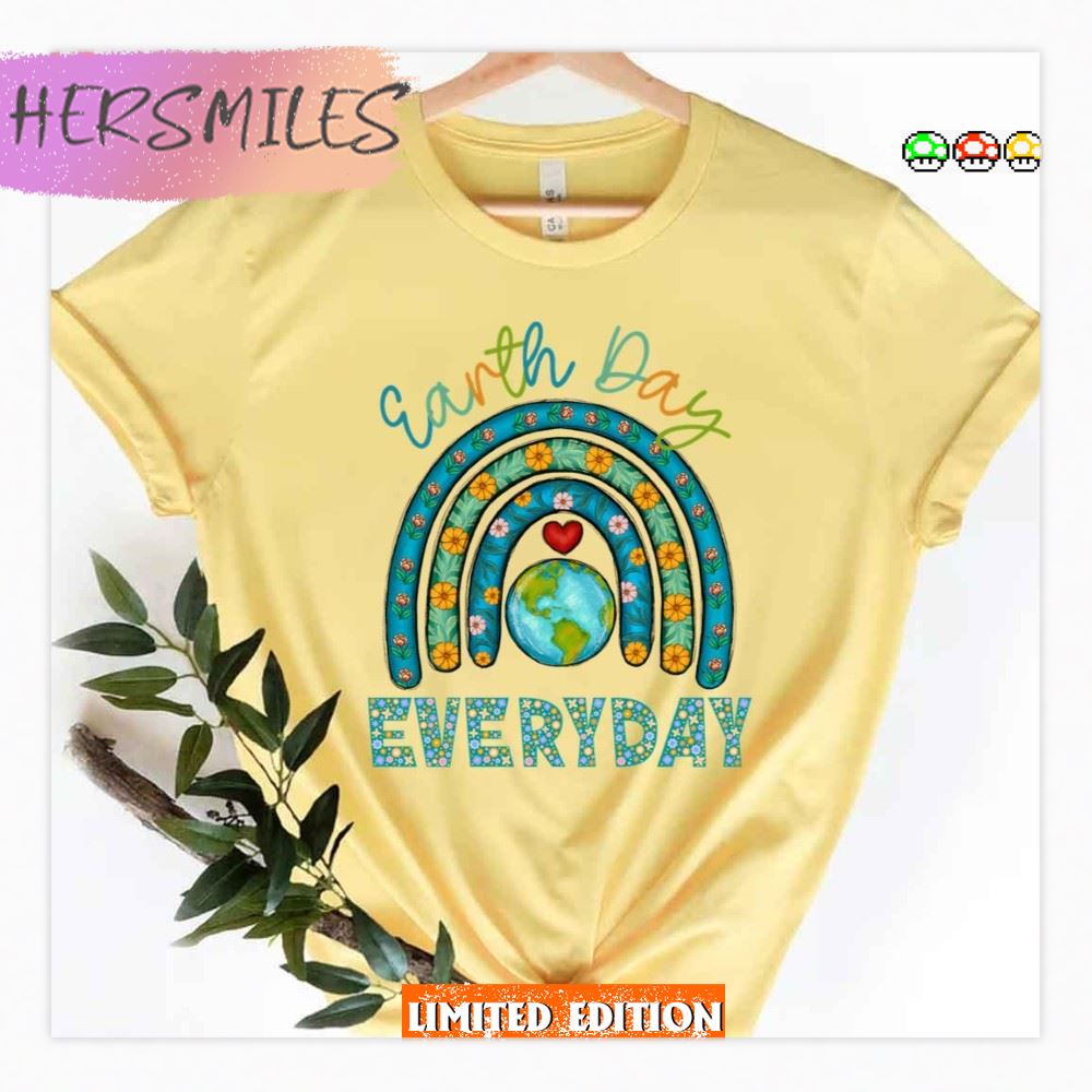 Celebration Earth Day Everyday Retro Environmental Rainbow Retro Vintage Shirt