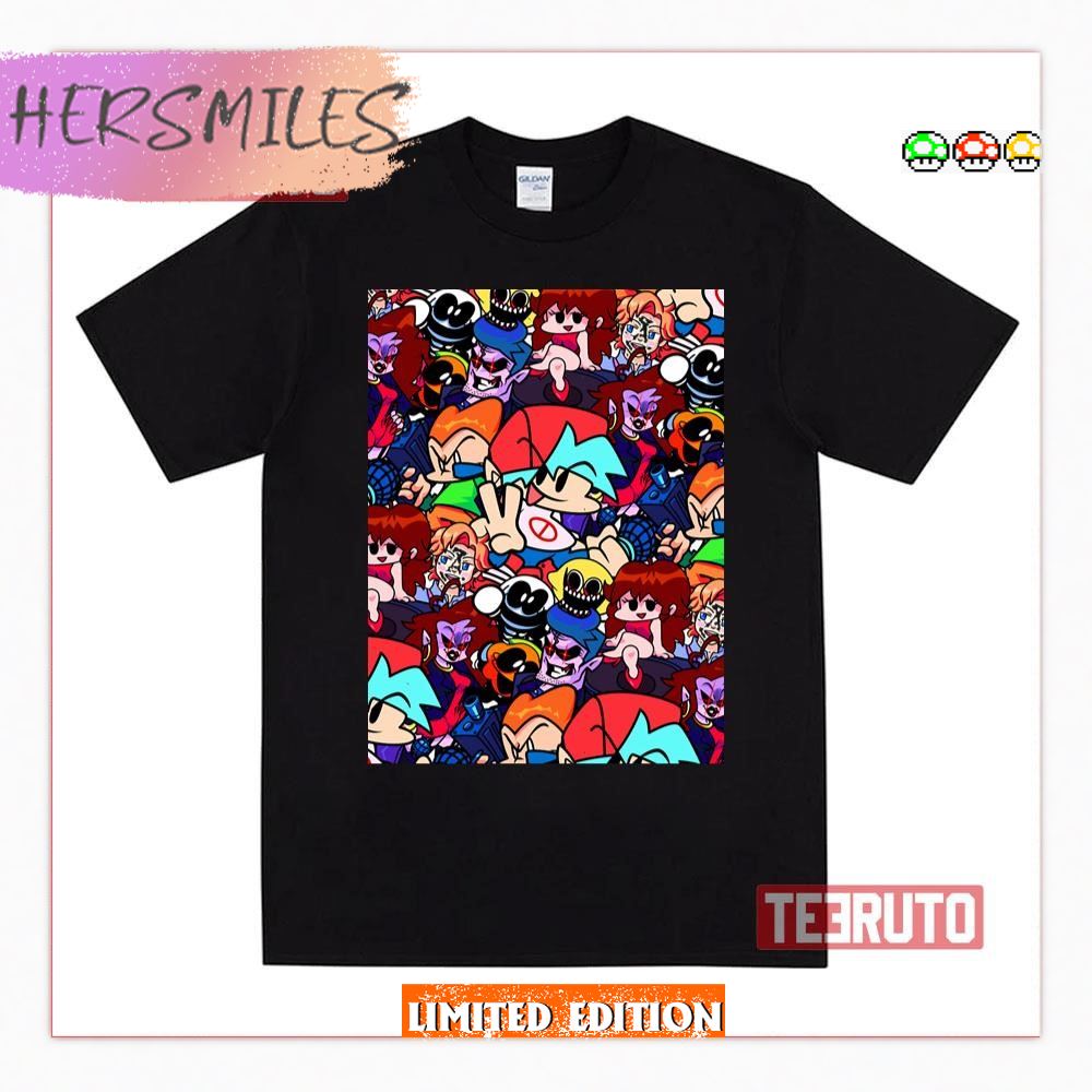 Characters Of Friday Night Funkin Collage T-Shirt