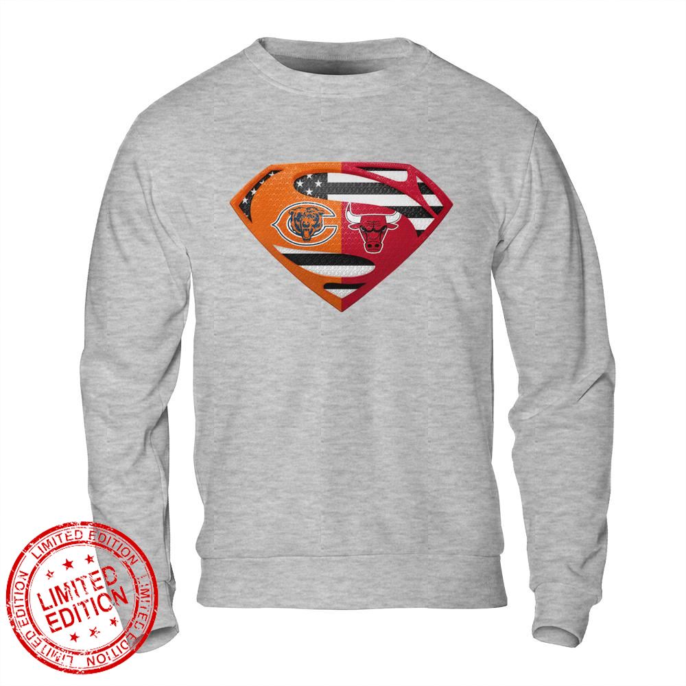 Chicago Bears Chicago Bulls Superman Logo Us Flag Shirt