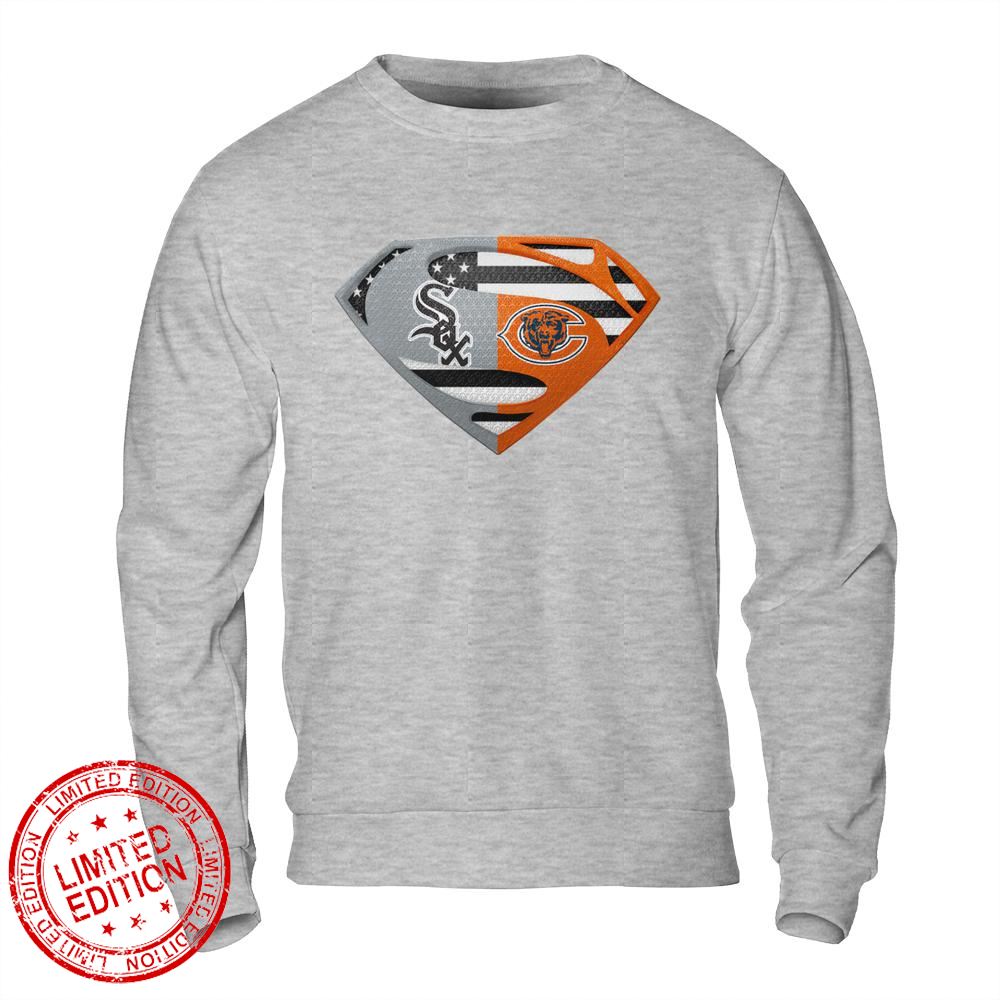 Chicago Bears Chicago White Sox Superman Logo Us Flag Shirt