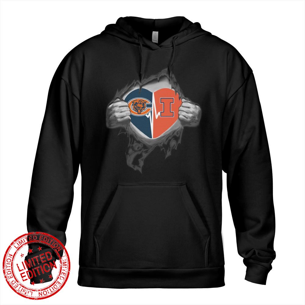 Chicago Bears Illinois Fighting Illini In My Heartbeat Shirt Chicago Bears Illinois Fighting Illini In My Heartbeat Shirt