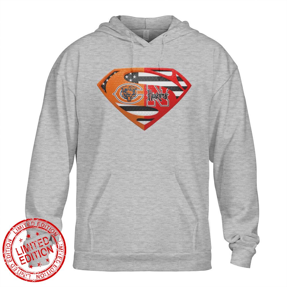 Chicago Bears Nebraska Cornhuskers Superman Logo Us Flag Shirt Chicago Bears Nebraska Cornhuskers Superman Logo Us Flag Shirt