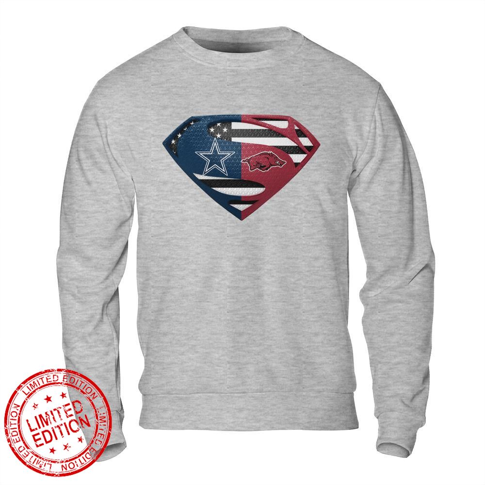 Dallas Cowboys Arkansas Razorbacks Superman Logo Us Flag Shirt