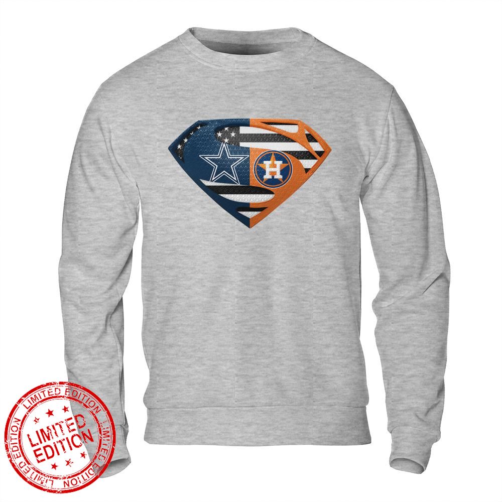Dallas Cowboys Houston Astros Superman Logo Us Flag Shirt