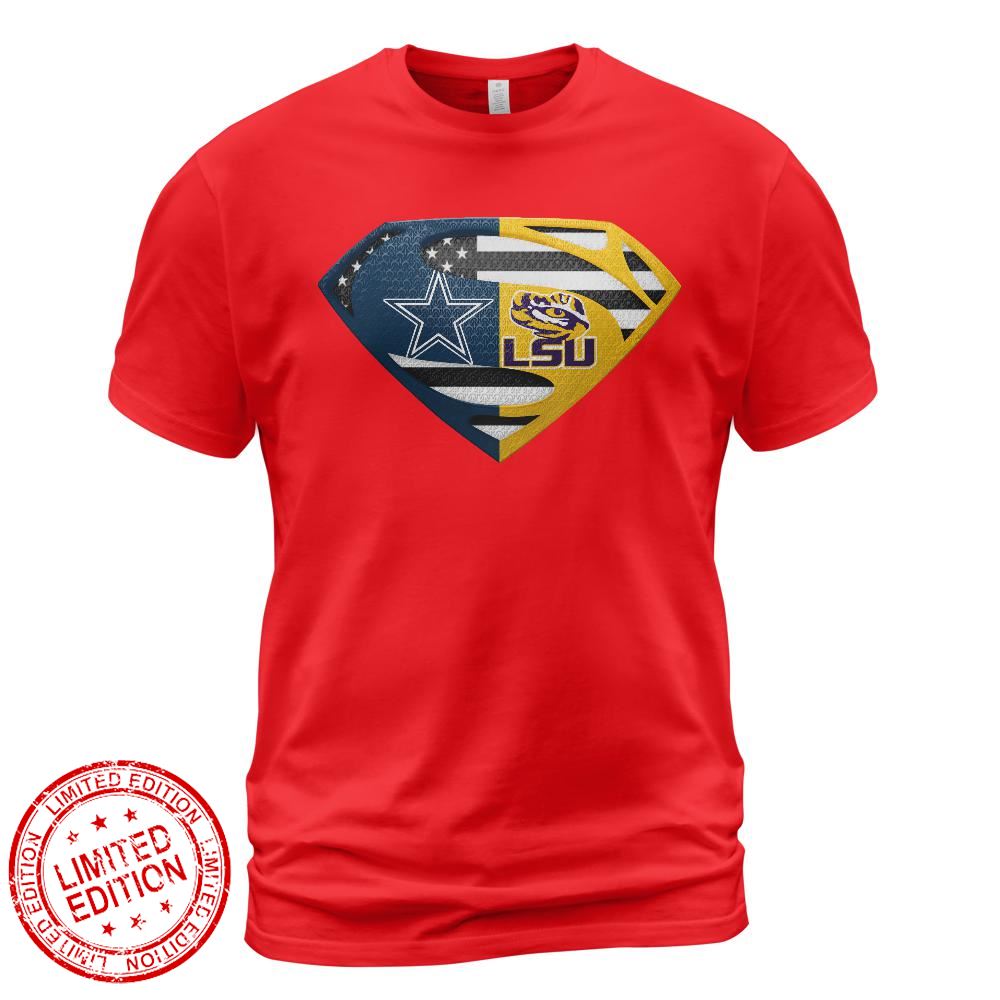 Dallas Cowboys Lsu Cleveland Tigers Superman Logo Us Flag Shirt