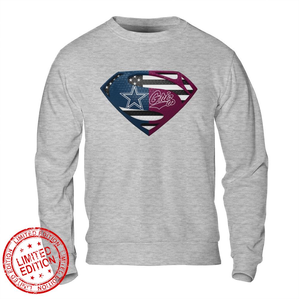Dallas Cowboys Montana Grizzlies Superman Logo Us Flag Shirt