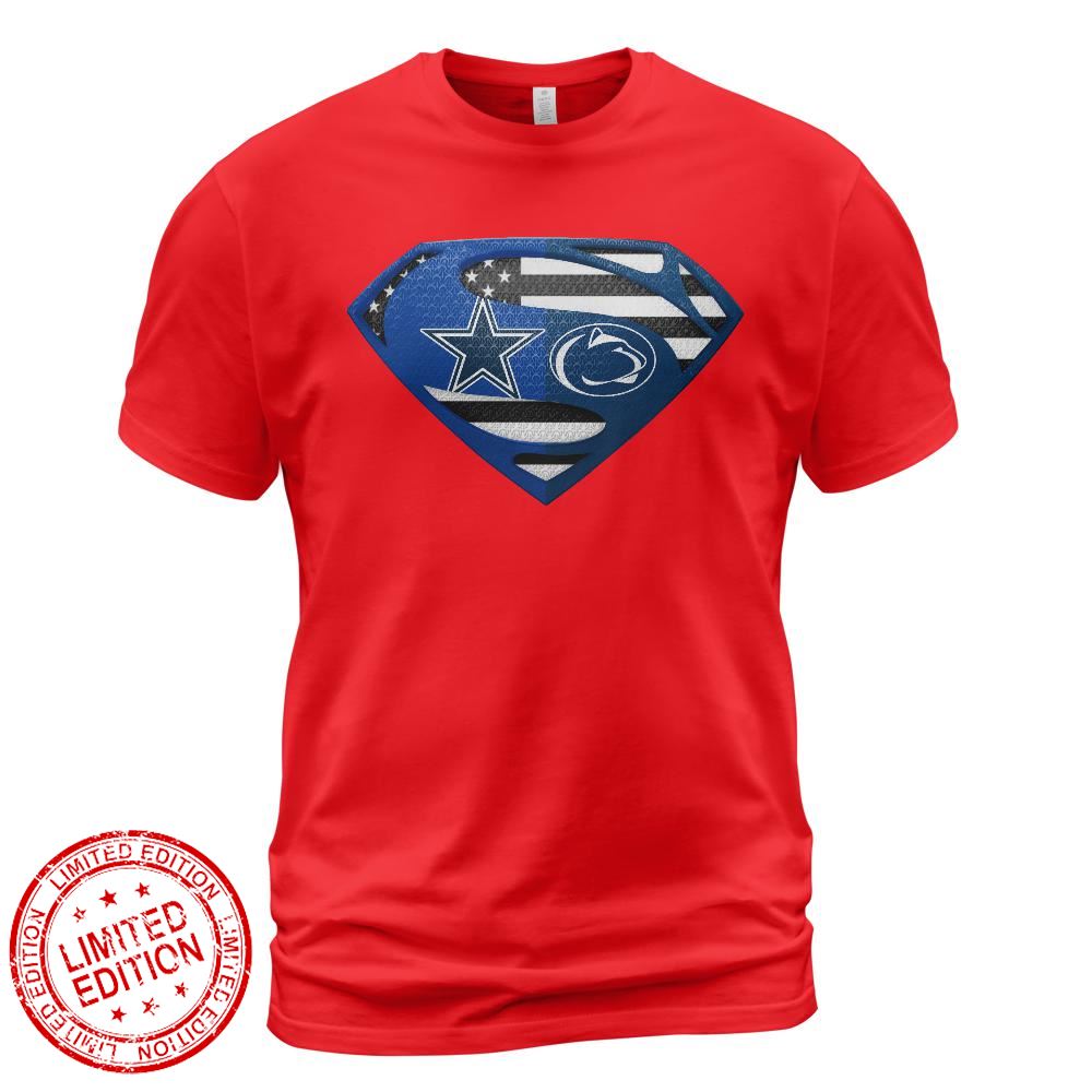 Dallas Cowboys Penn State Nittany Lions Superman Logo Us Flag Shirt