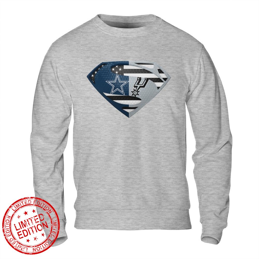 Dallas Cowboys San Antonio Spurs Superman Logo Us Flag Shirt