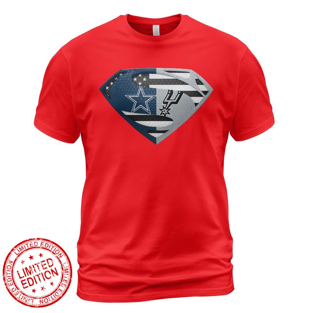 Dallas Cowboys San Antonio Spurs Superman Logo Us Flag Shirt