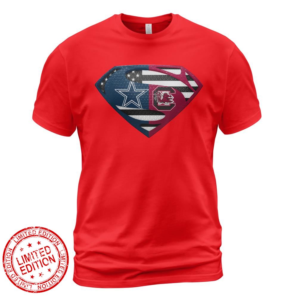 Dallas Cowboys South Carolina Gamecocks Superman Logo Us Flag Shirt