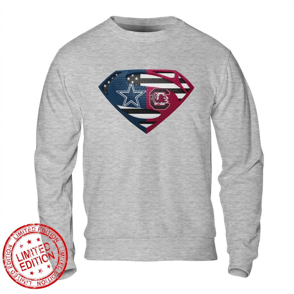 Dallas Cowboys South Carolina Gamecocks Superman Logo Us Flag Shirt