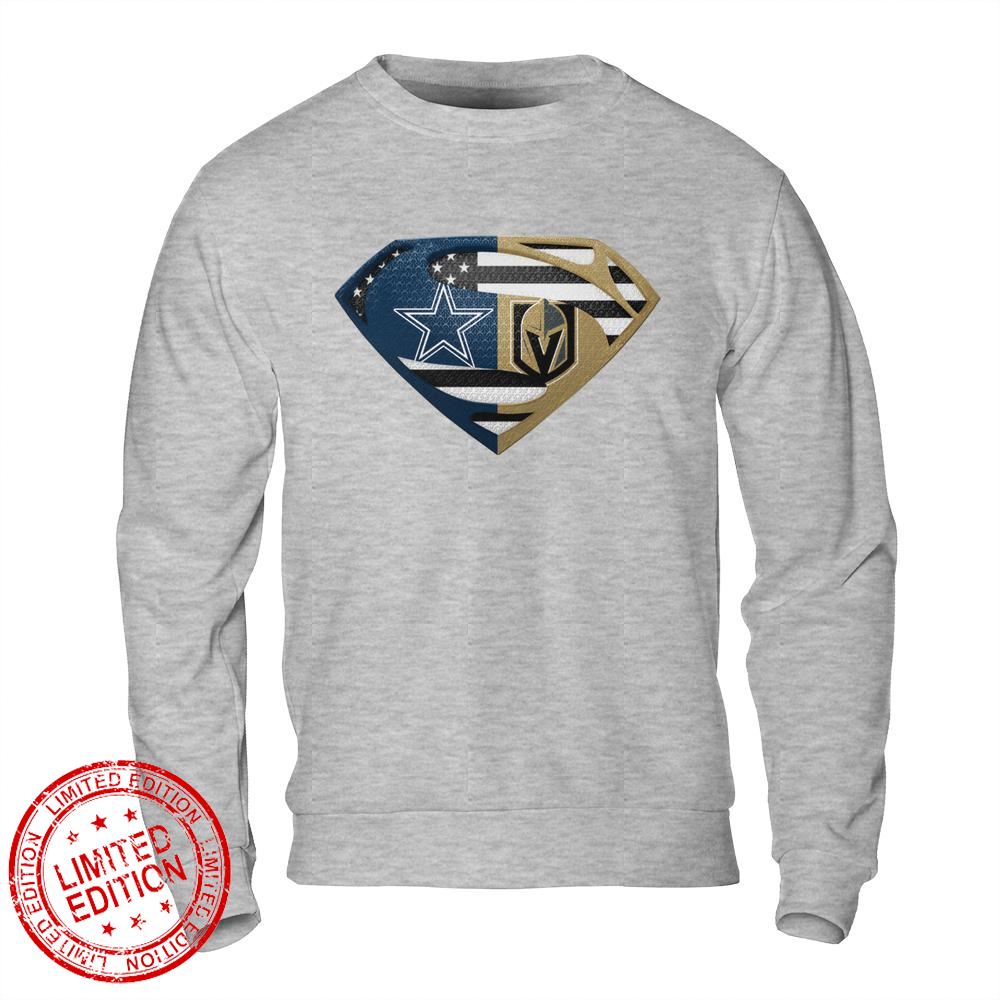 Dallas Cowboys Vegas Golden Knights Superman Logo Us Flag Shirt