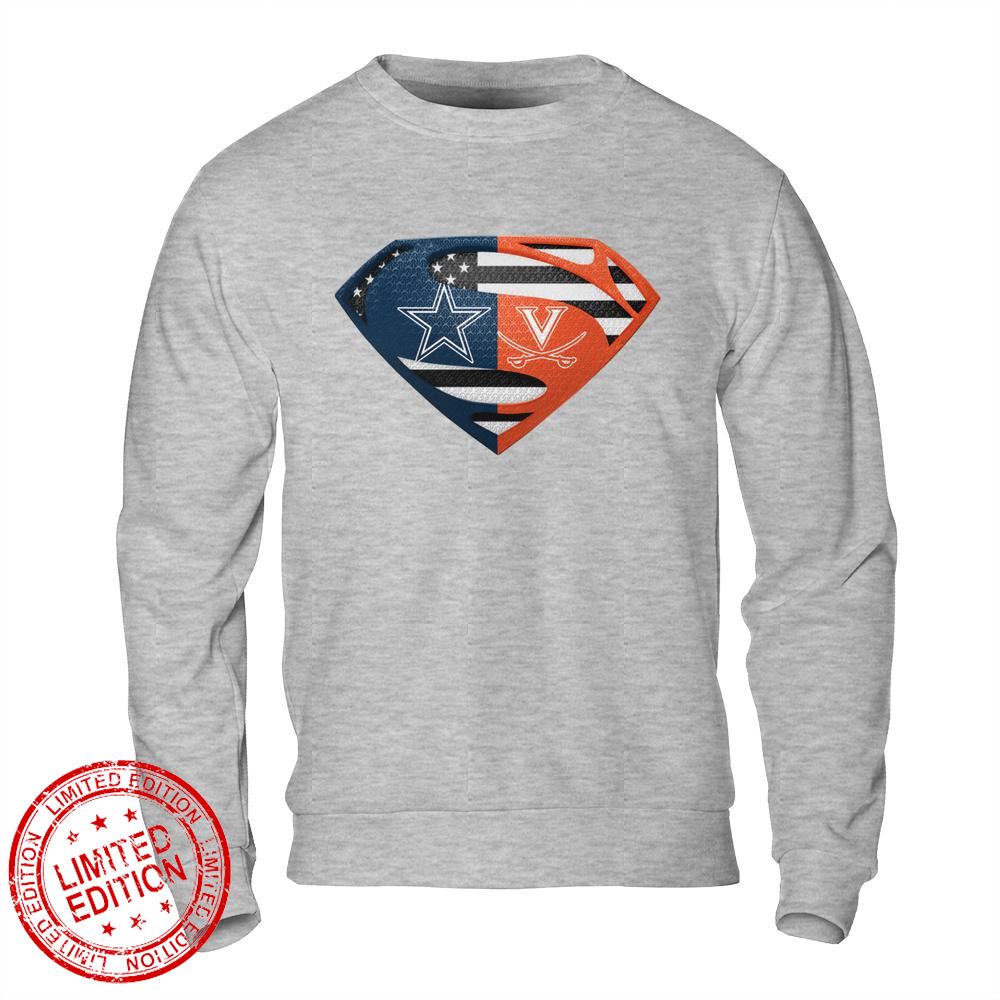 Dallas Cowboys Virginia Cavaliers Superman Logo Us Flag Shirt