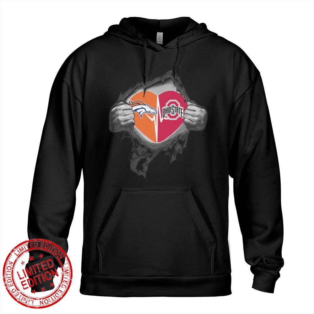 Denver Broncos Ohio State Buckeyes In My Heartbeat Shirt Denver Broncos Ohio State Buckeyes In My Heartbeat Shirt
