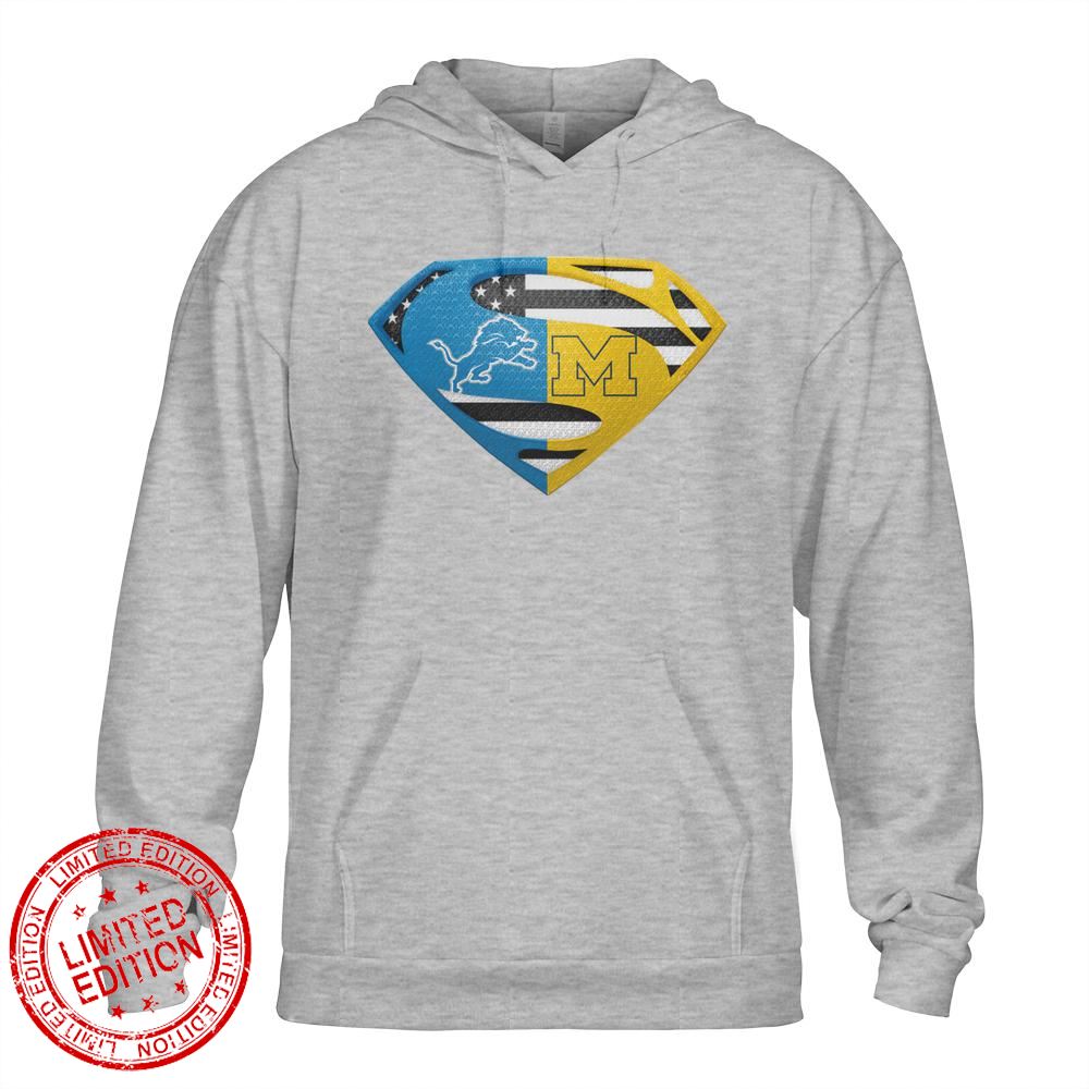 Detroit Lions Michigan Wolverines Superman Logo Us Flag Shirt Detroit Lions Michigan Wolverines Superman Logo Us Flag Shirt