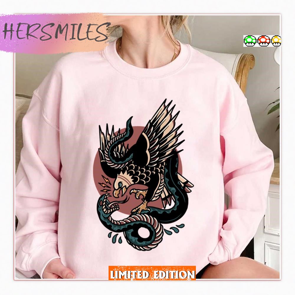 Eagle Versus Snake Traditional T-Shirt