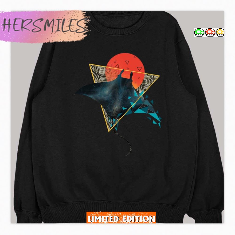 Geometric Sting Ray Sun Art T-Shirt