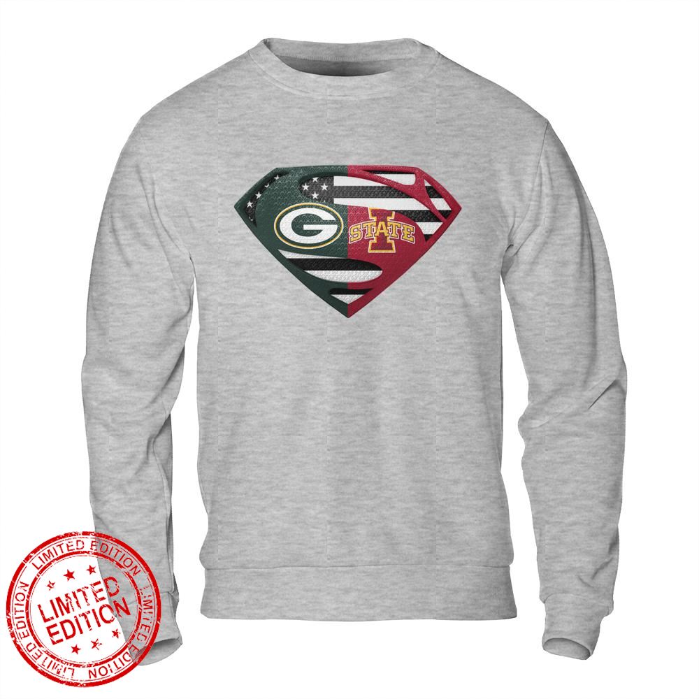 Green Bay Packers Iowa State Cyclones Superman Logo Us Flag Shirt