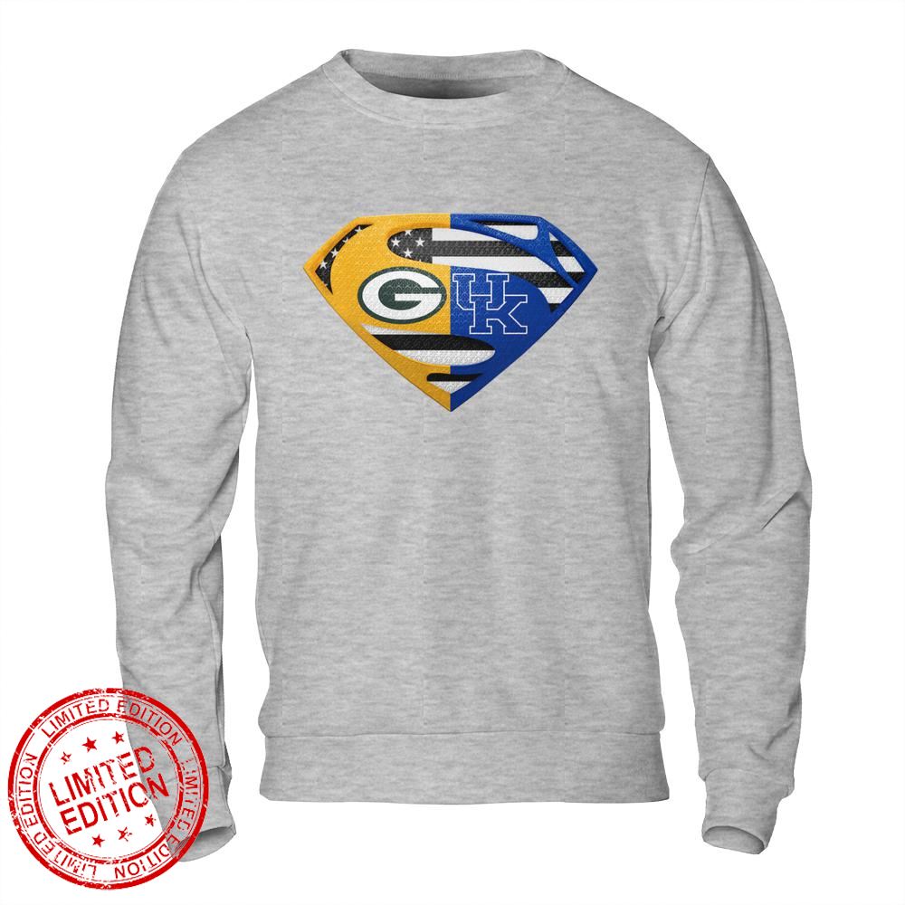 Green Bay Packers Kentucky Wildcats Superman Logo Us Flag Shirt