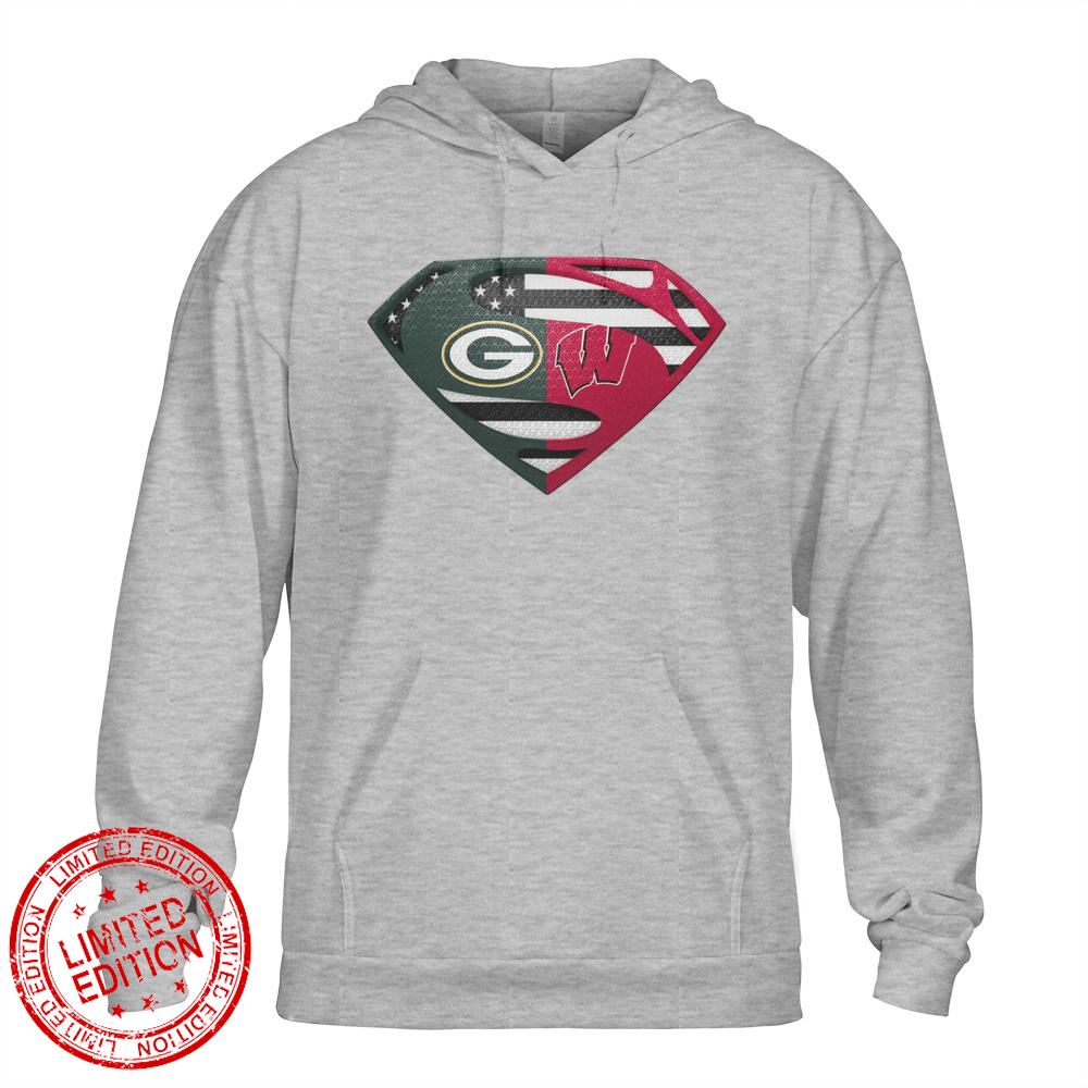 Green Bay Packers Wisconsin Badgers Superman Logo Us Flag Shirt Green Bay Packers Wisconsin Badgers Superman Logo Us Flag Shirt