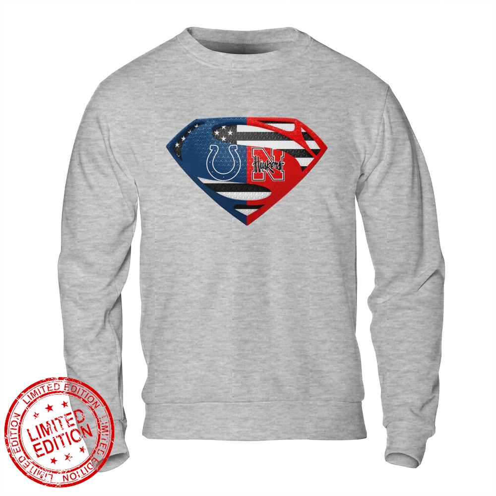 Indianapolis Colts Nebraska Cornhuskers Superman Logo Us Flag Shirt