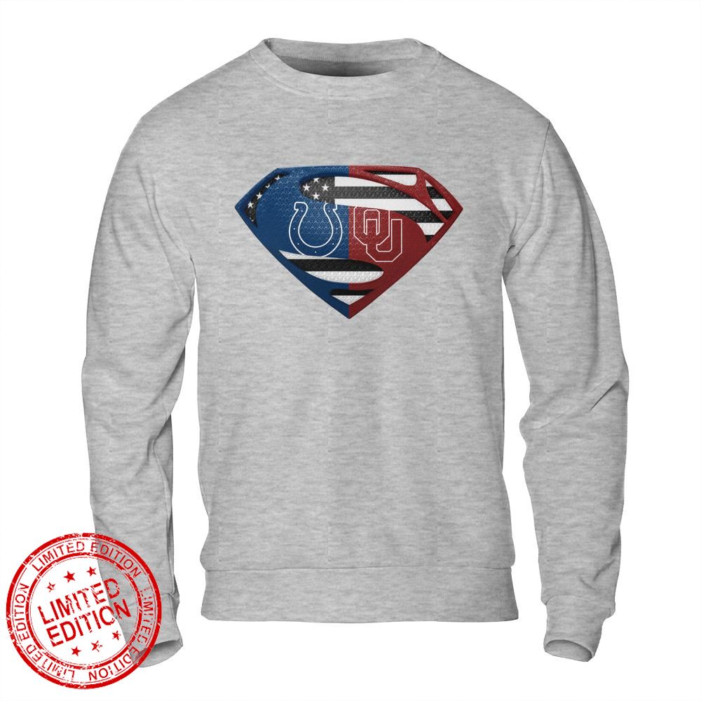 Indianapolis Colts Oklahoma Sooners Superman Logo Us Flag Shirt