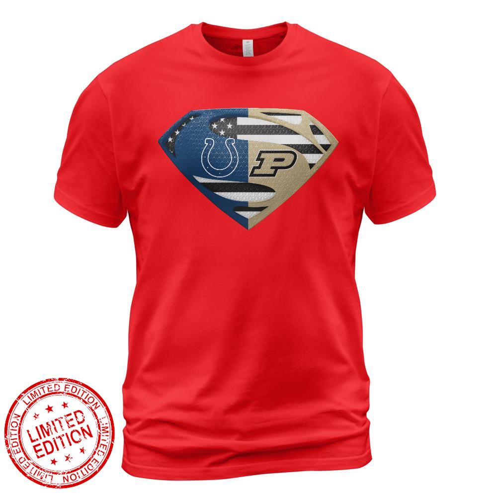 Indianapolis Colts Purdue Boilermakers Superman Logo Us Flag Shirt