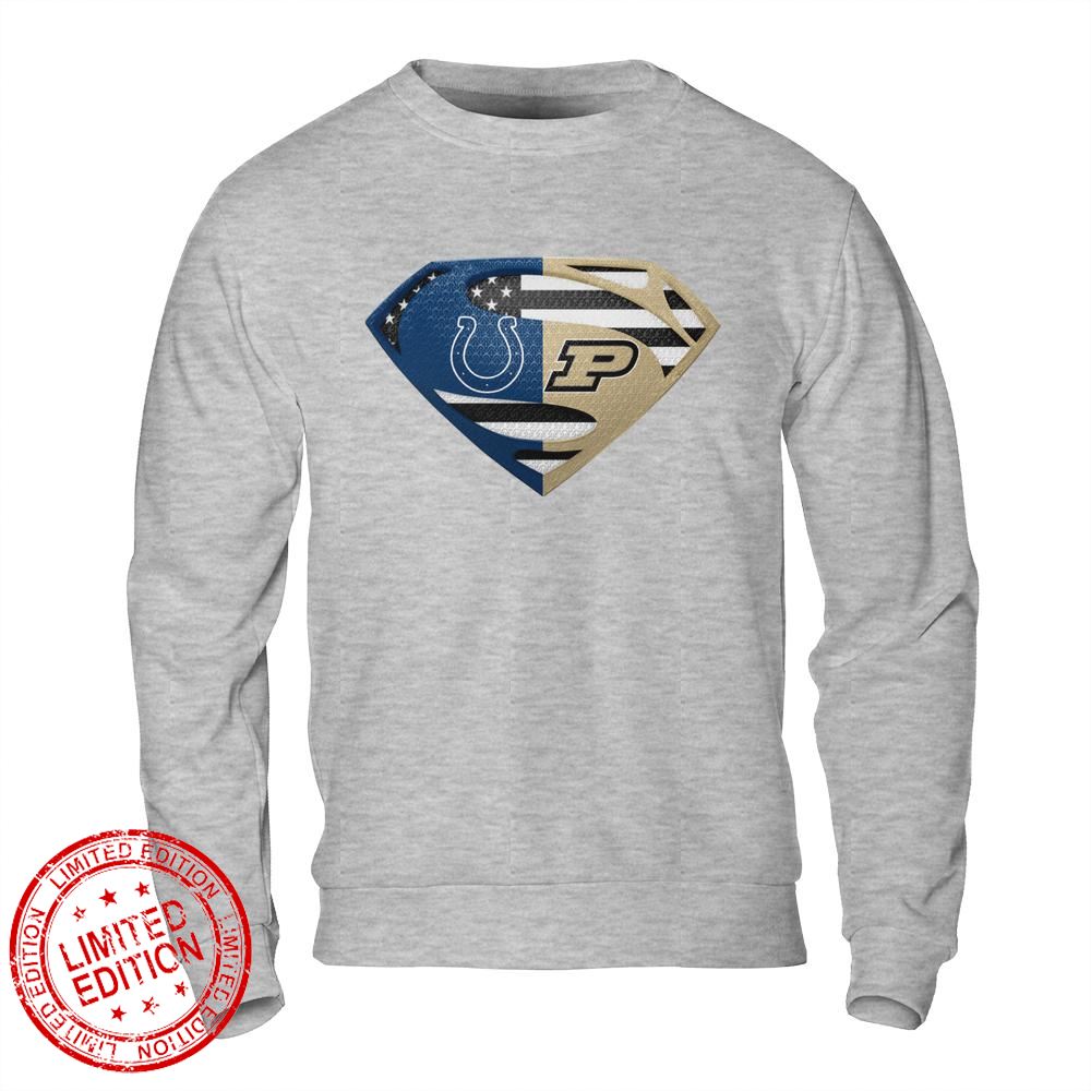 Indianapolis Colts Purdue Boilermakers Superman Logo Us Flag Shirt