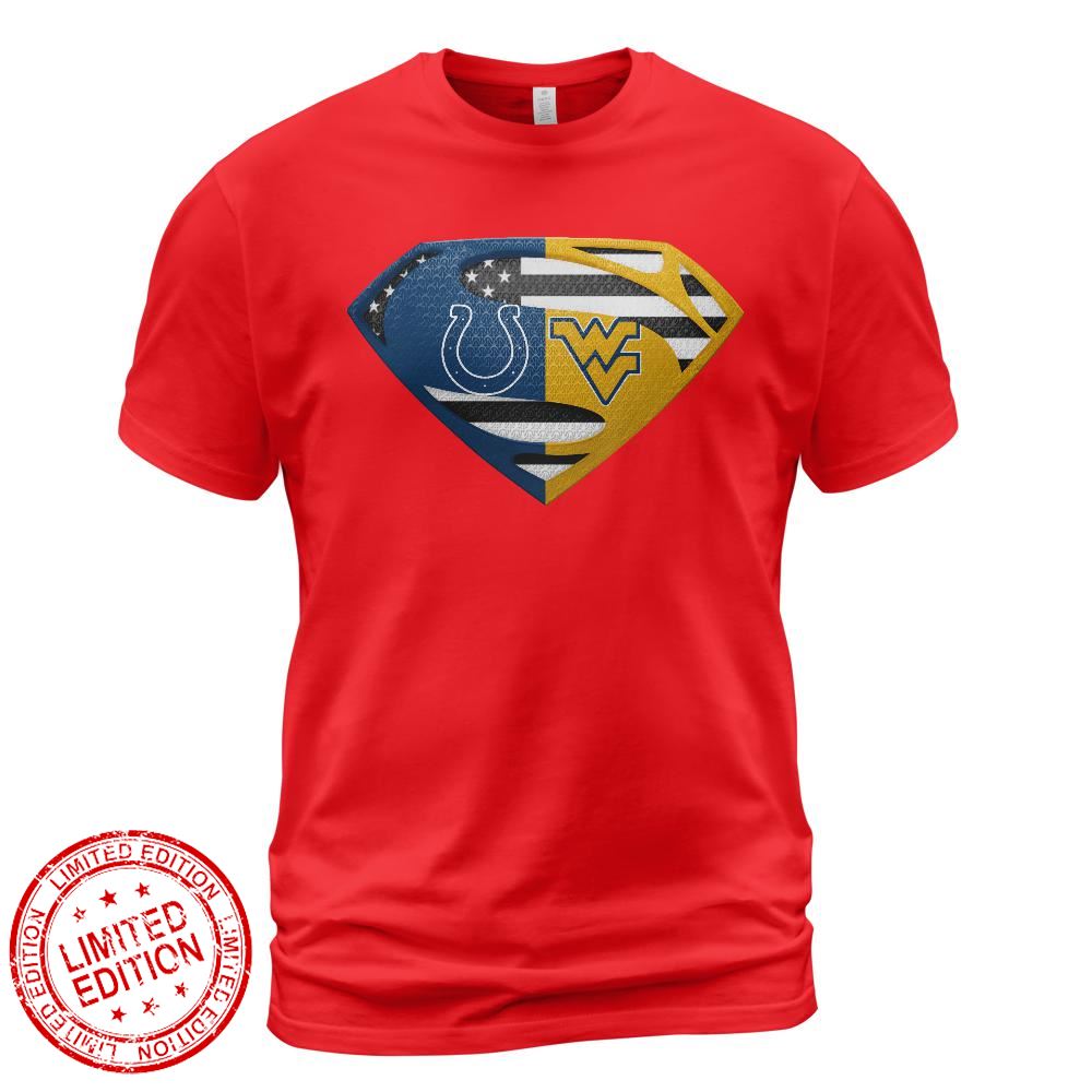 Indianapolis Colts West Virginia Mountaineers Superman Logo Us Flag Shirt