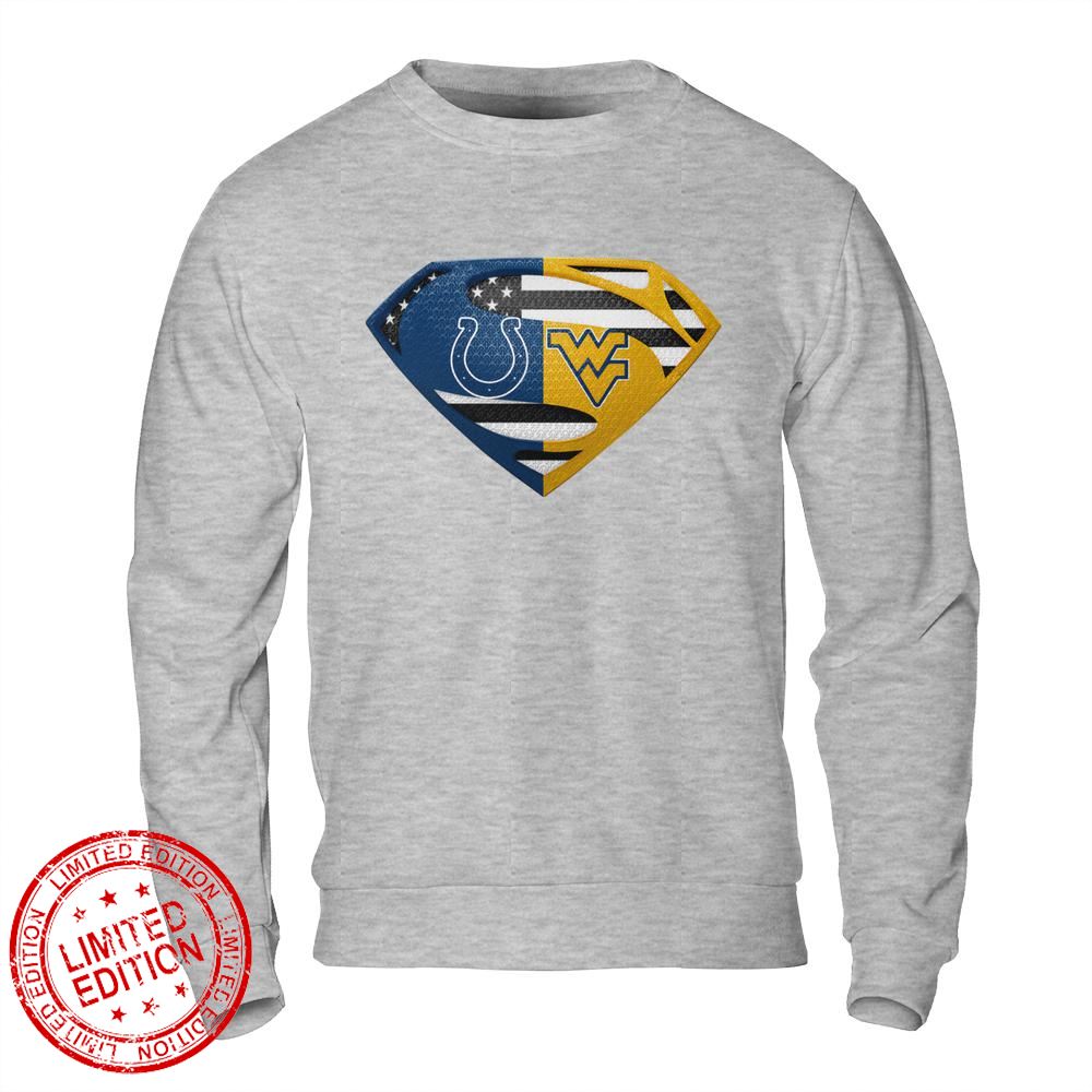 Indianapolis Colts West Virginia Mountaineers Superman Logo Us Flag Shirt