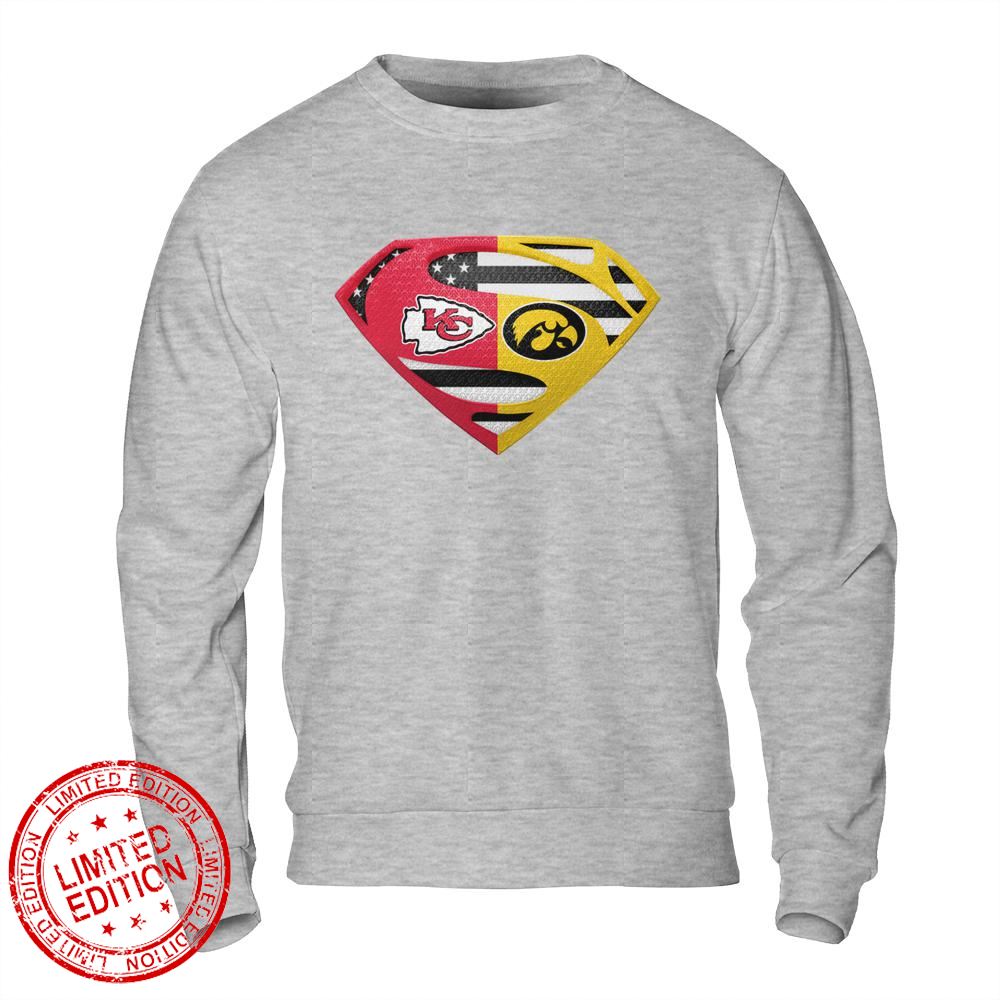 Kansas City Chiefs Iowa Hawkeyes Superman Logo Us Flag Shirt