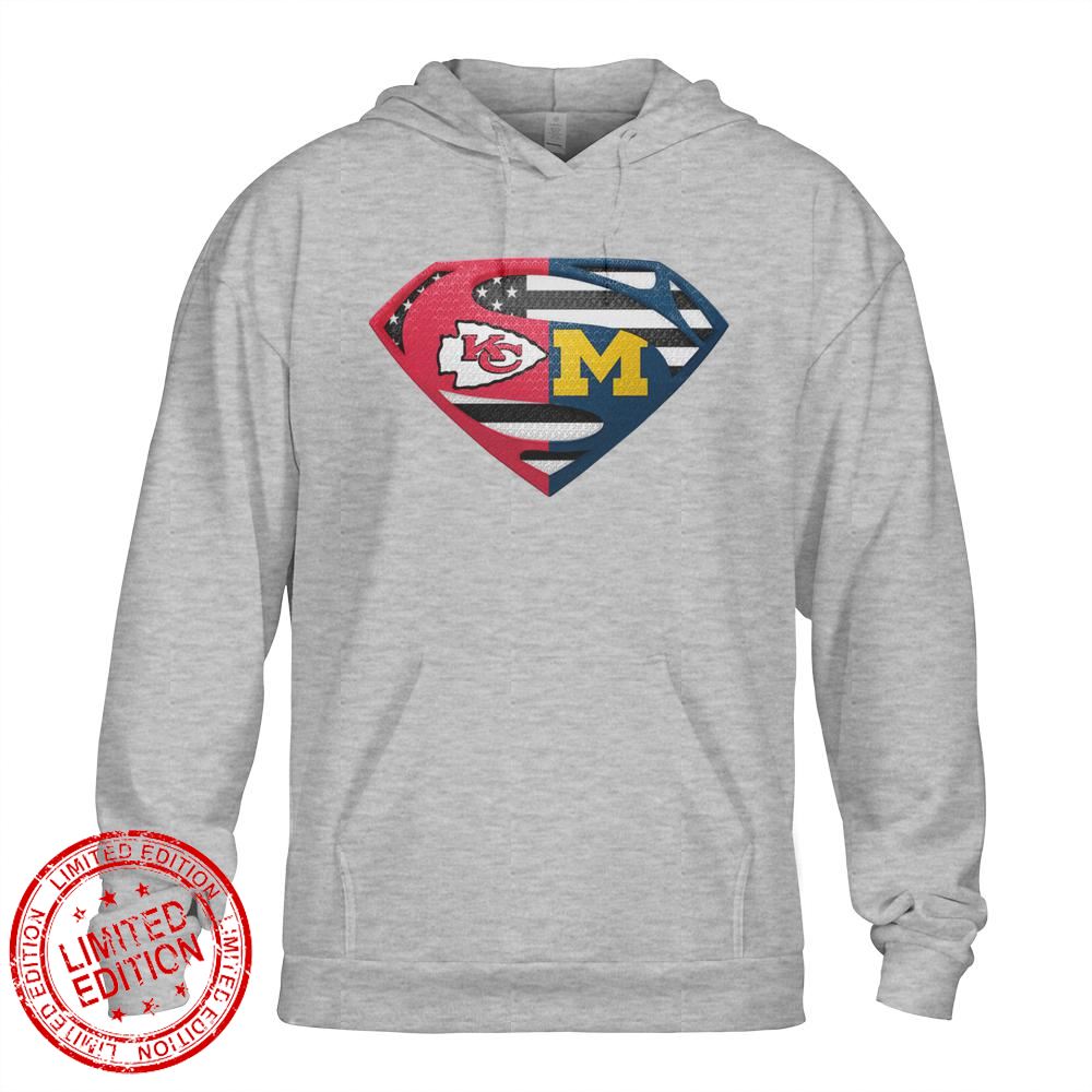 Kansas City Chiefs Michigan Wolverines Superman Logo Us Flag Shirt Kansas City Chiefs Michigan Wolverines Superman Logo Us Flag Shirt