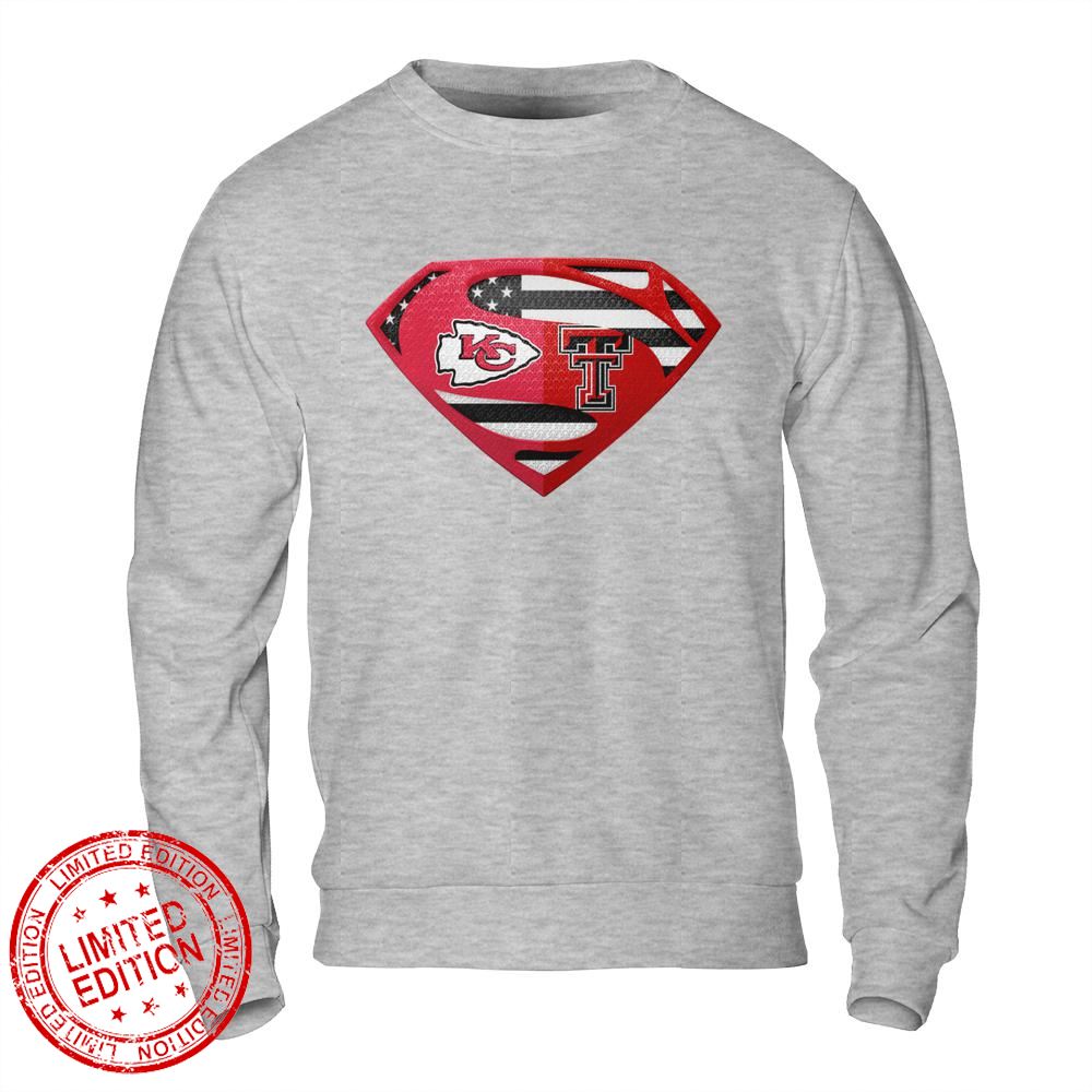 Kansas City Chiefs Texas Tech Red Raiders Superman Logo Us Flag Shirt