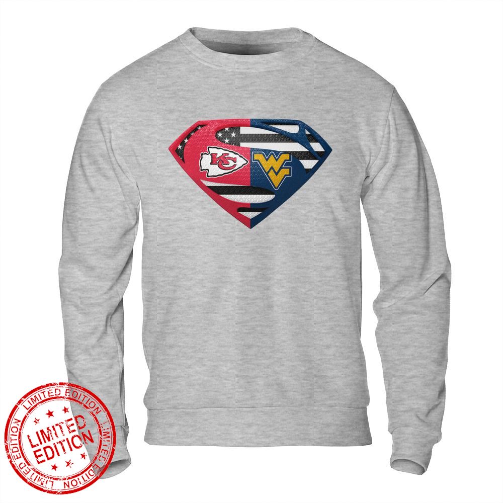 Kansas City Chiefs West Virginia Mountaineers Superman Logo Us Flag Shirt