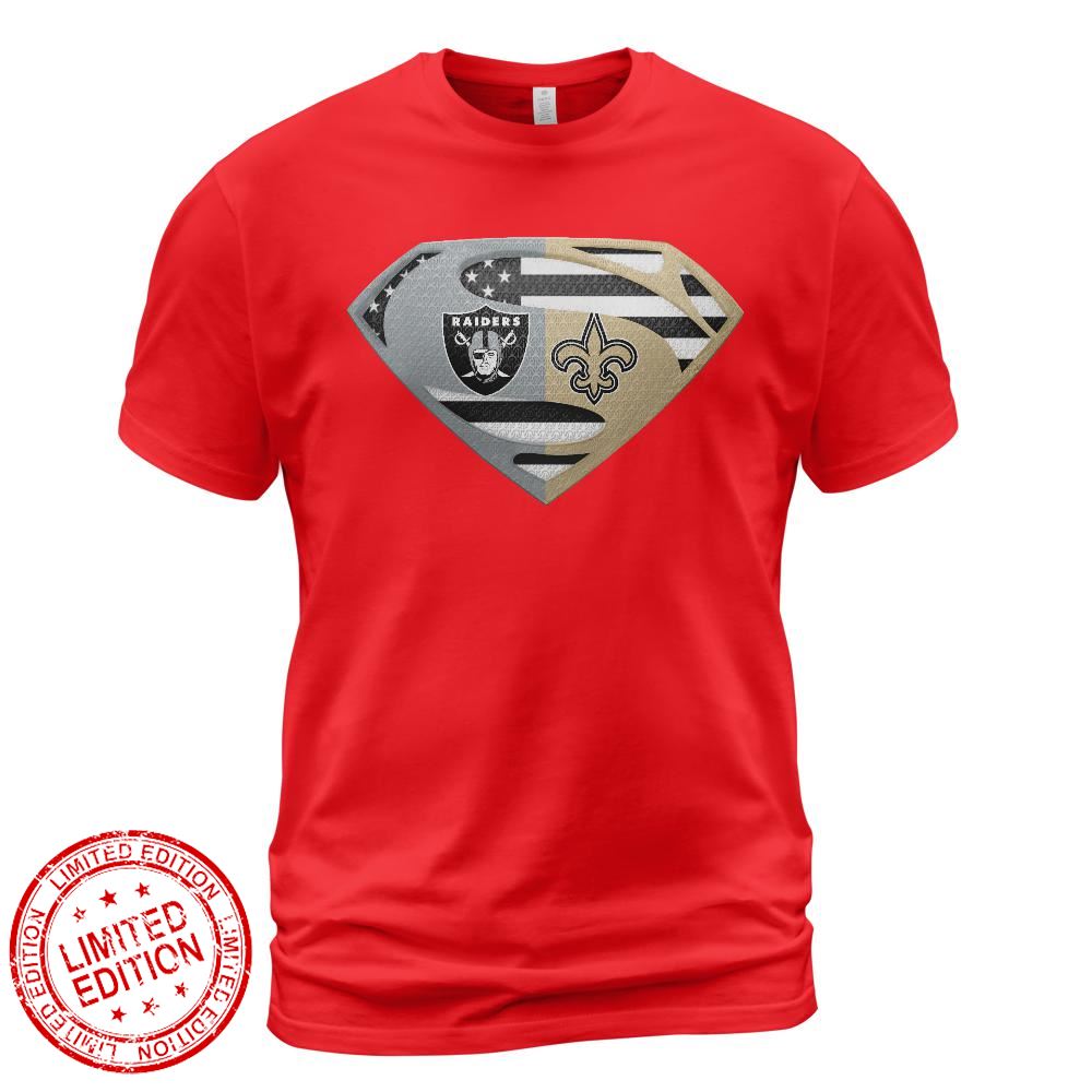 Las Vegas Raiders Saints Superman Logo Us Flag Shirt