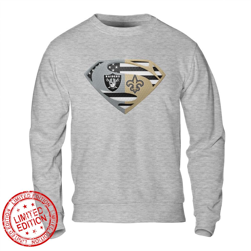 Las Vegas Raiders Saints Superman Logo Us Flag Shirt