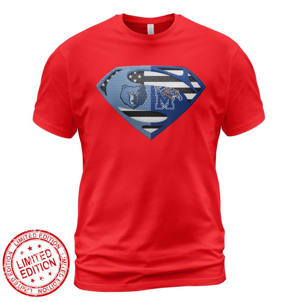 Memphis Grizzlies Cleveland Tigers Superman Logo Us Flag Shirt
