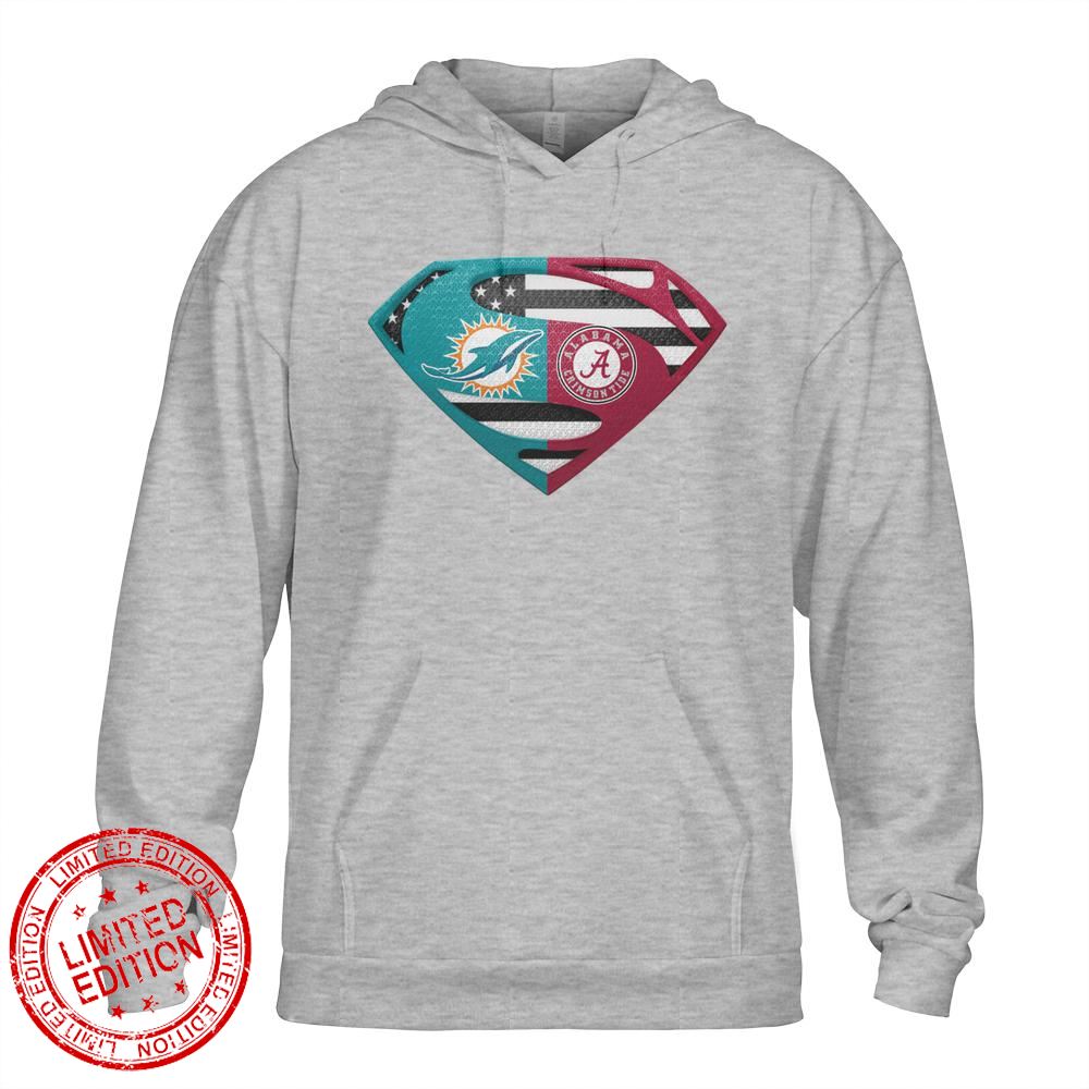 Miami Dolphins Alabama Crimson Tide Superman Logo Us Flag Shirt Miami Dolphins Alabama Crimson Tide Superman Logo Us Flag Shirt