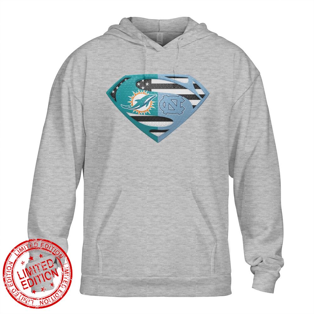 Miami Dolphins North Carolina Tar Heels Superman Logo Us Flag Shirt Miami Dolphins North Carolina Tar Heels Superman Logo Us Flag Shirt