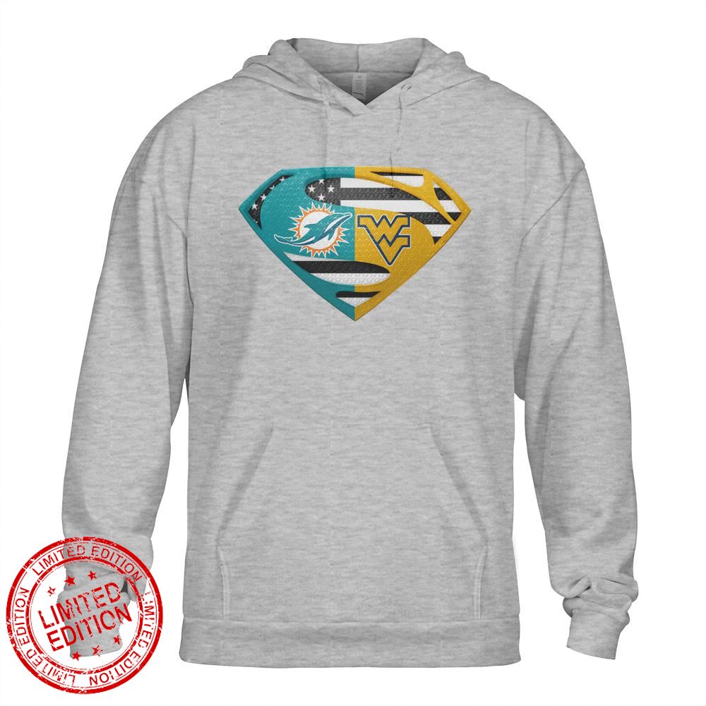 Miami Dolphins West Virginia Mountaineers Superman Logo Us Flag Shirt Miami Dolphins West Virginia Mountaineers Superman Logo Us Flag Shirt